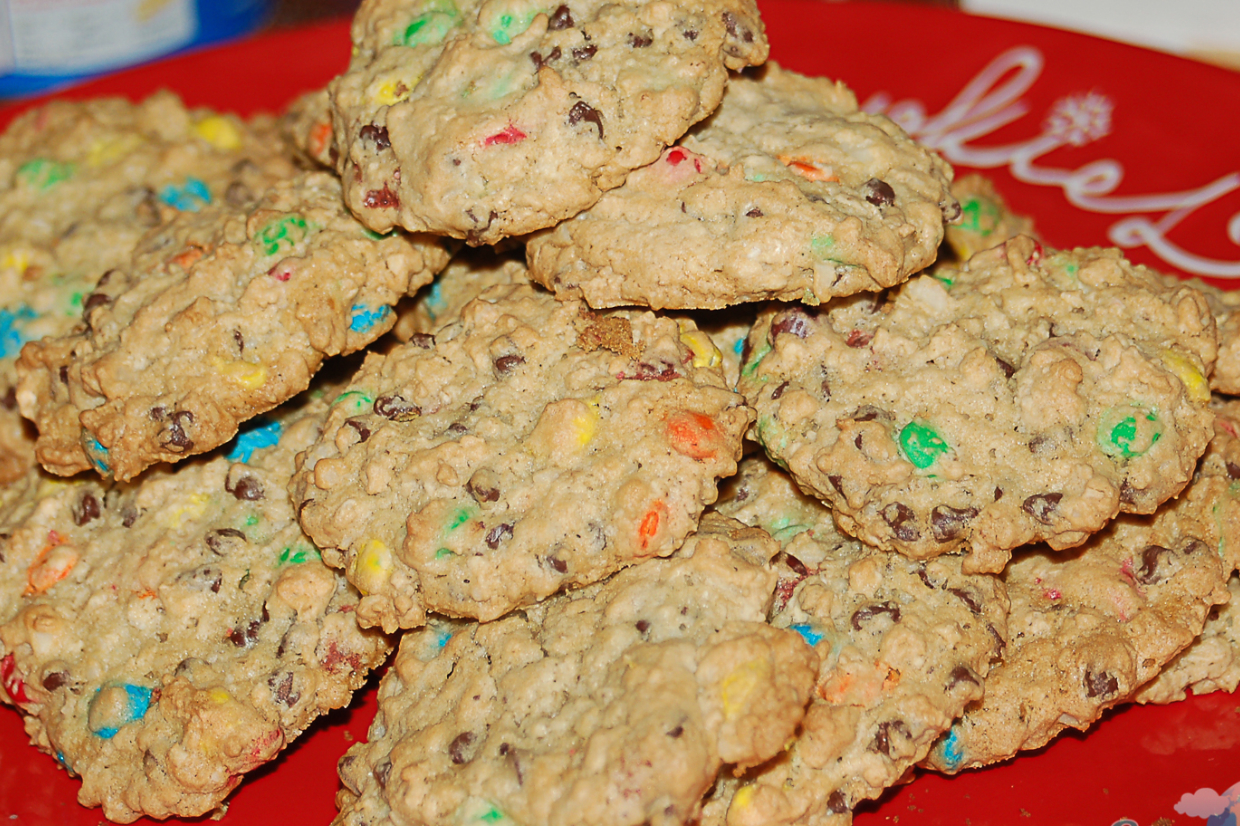 Recipe for Hawaiian Drops Cookies made with chocolate chips, M&Ms, coconut and are to die for!